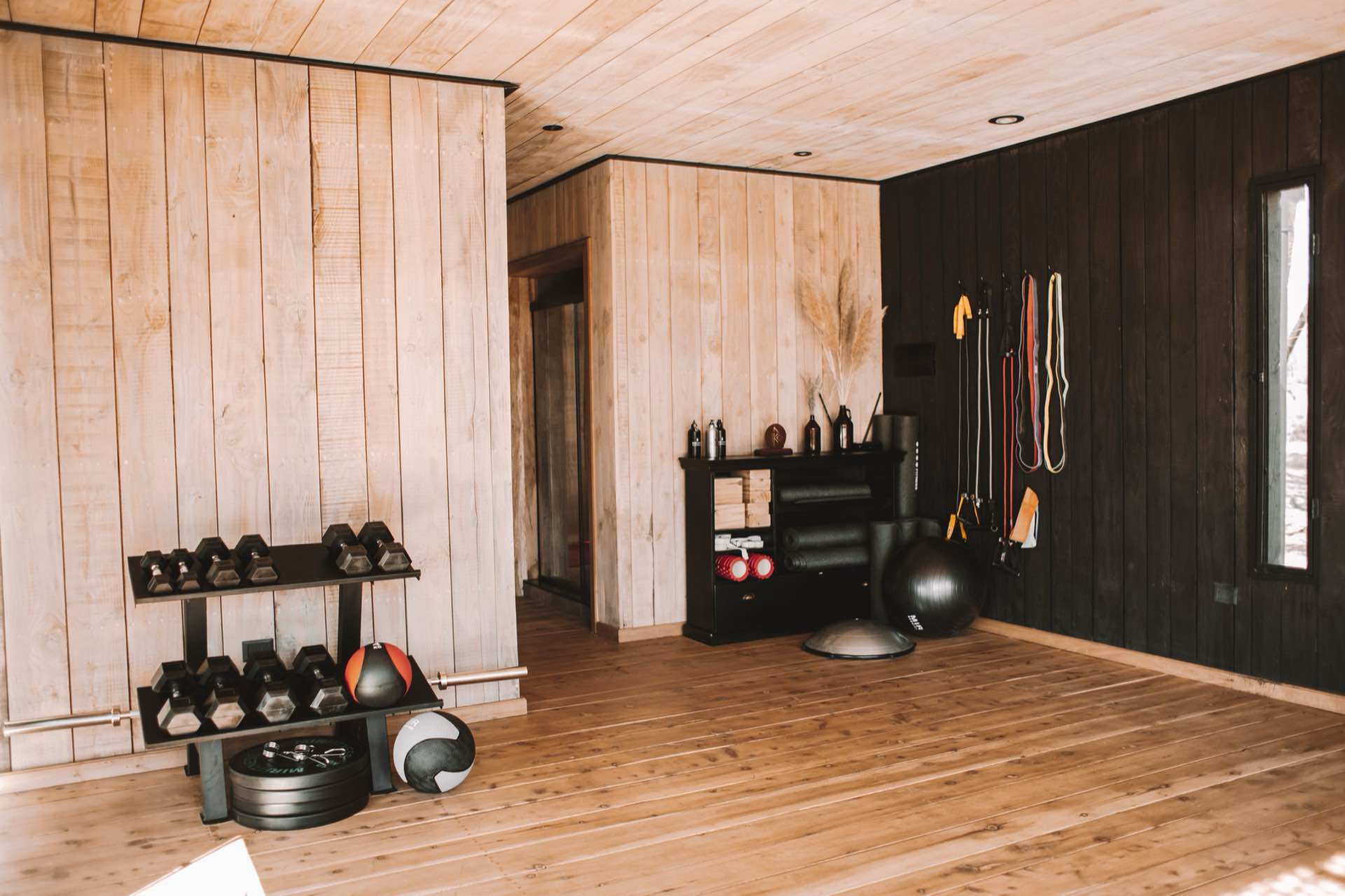 The gym at River House