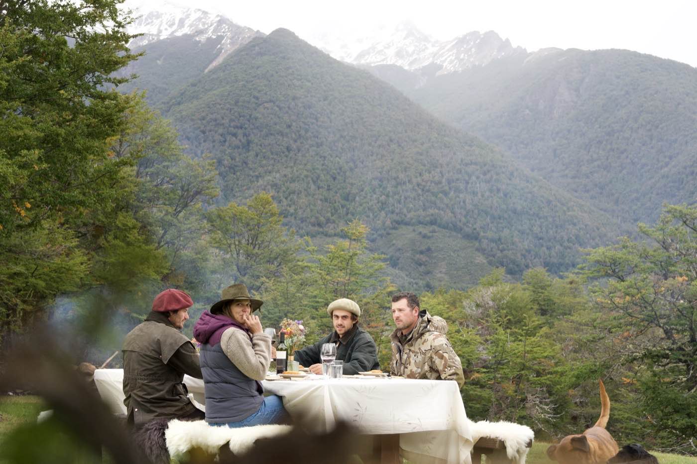 A long lunch outdoors
